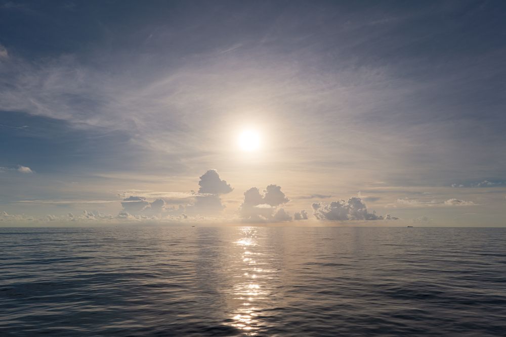 Sunset over open water, photograph 2